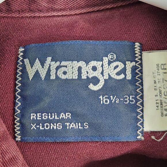Vtg 90s Wrangler Mens L Pearl Snap Buttons Western Yoke Southwestern Chore Wear - Picture 13 of 14